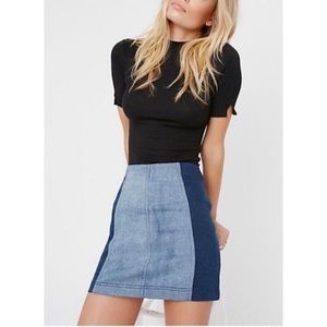 Free People Colorblock modern femme Denim Skirt
